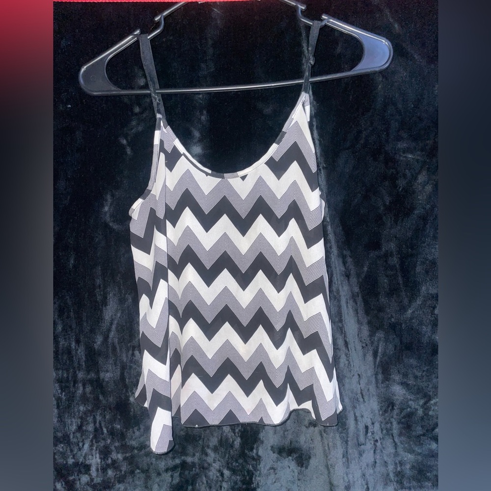 Wet Seal Black and White Chevron Camisole